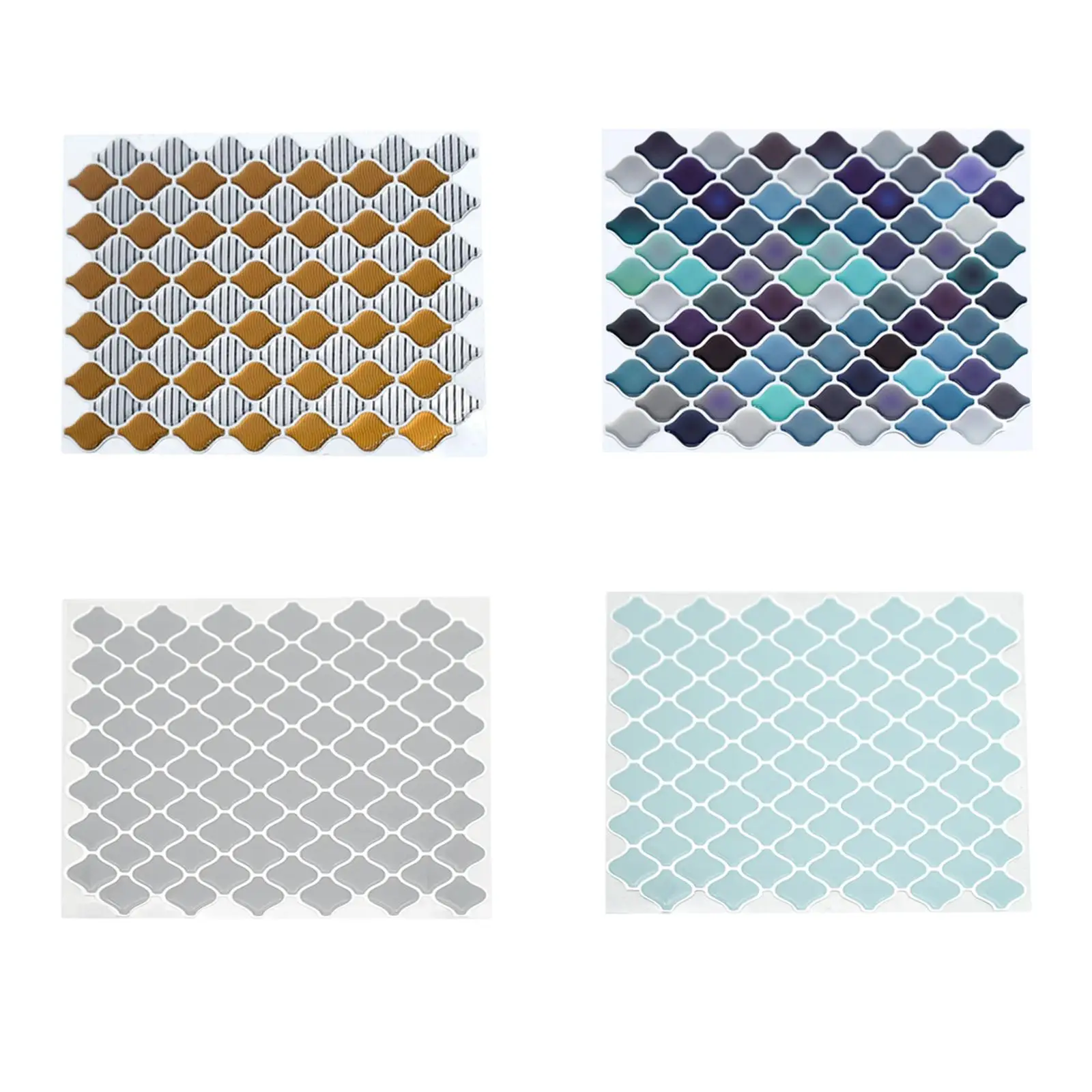 

3D Mosaic Tile Stickers Panel Backsplash Waterproof Oil Proof for Kitchen