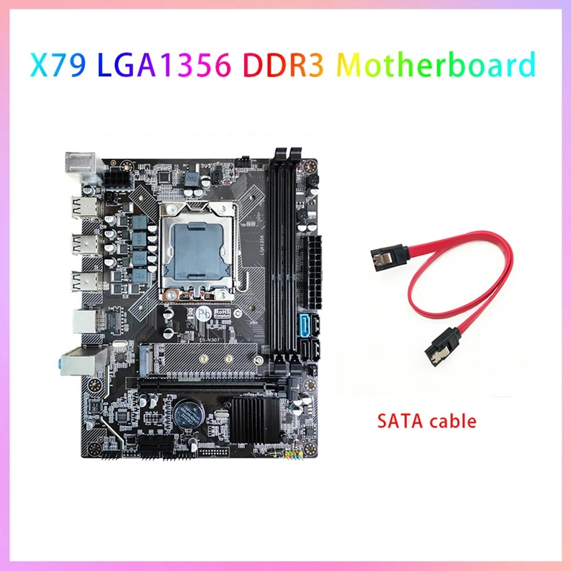 X79 Desktop PC Motherboard+SATA Cable LGA1356 DDR3 Dual Chan