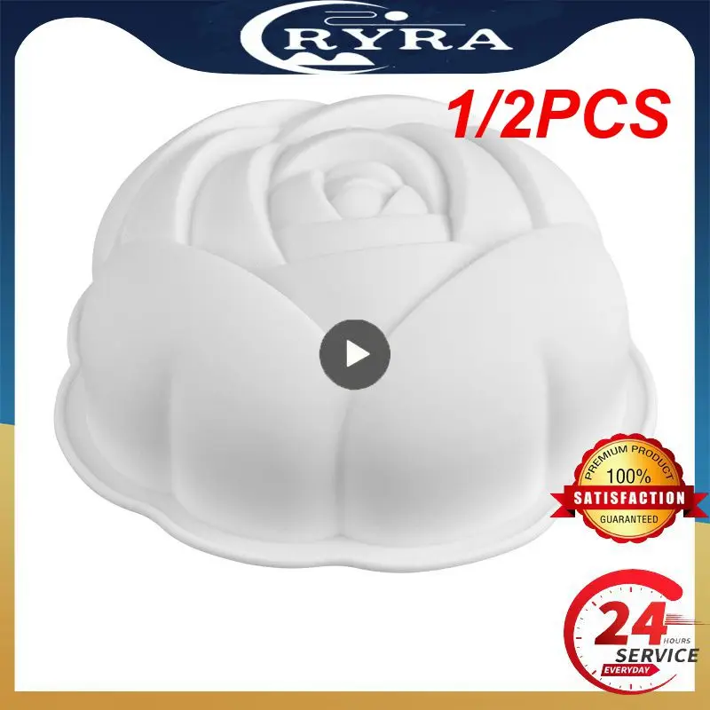 

1/2PCS 3D Rose Flower Silicone Baking Pan for Pastry Cake Tray Mold Silicone Baking Mold for Sweets Baking Forms Bakeware
