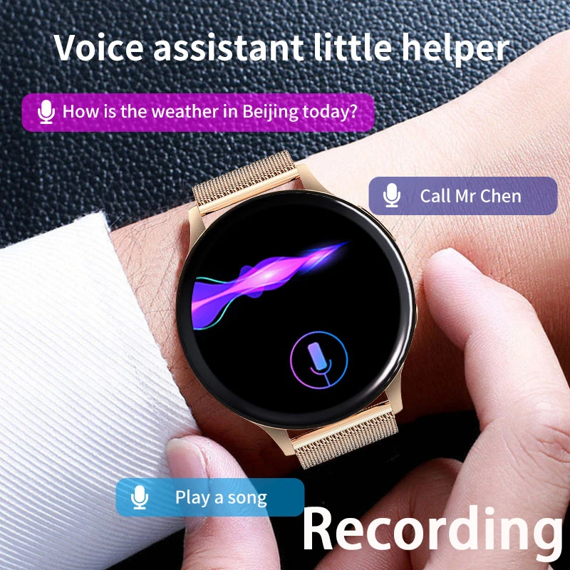 LIGE NFC Smart Watch Women Recording Smartwatch For Android iOS Bluetooth Call Voice Assistant Digital Watches New Weather Clock