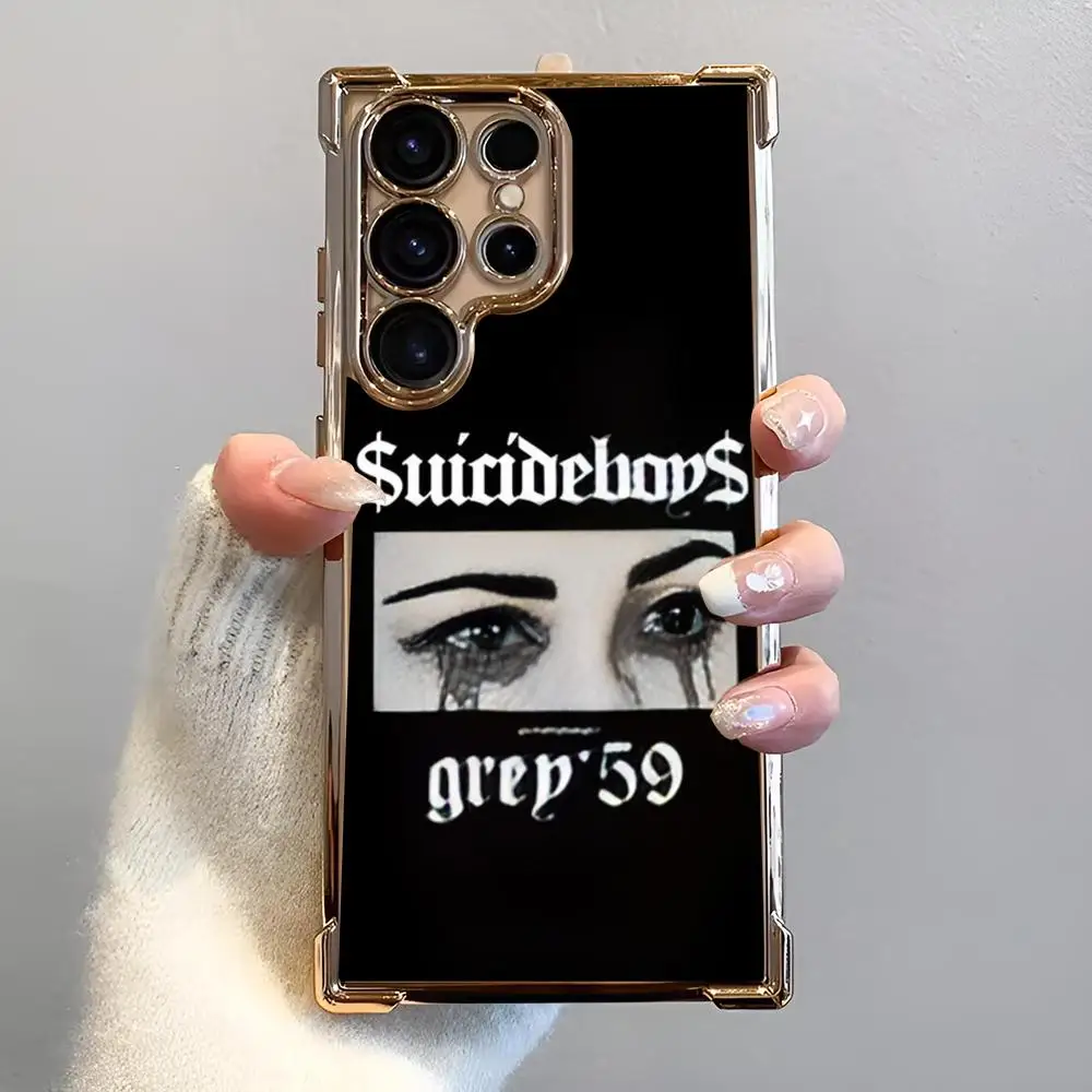 Singer S-$uicideBoy$ RASTAR Чехол для телефона с блестками против падения Samsung S25 S24 Ultra 23 Fe 22 Plus