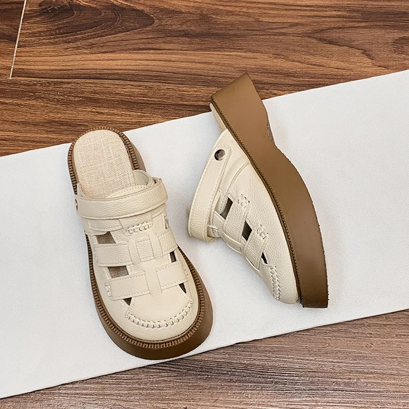 Женские сандалии на плоской подошве TOPHQWS лето 2024 модная обувь из искусственной