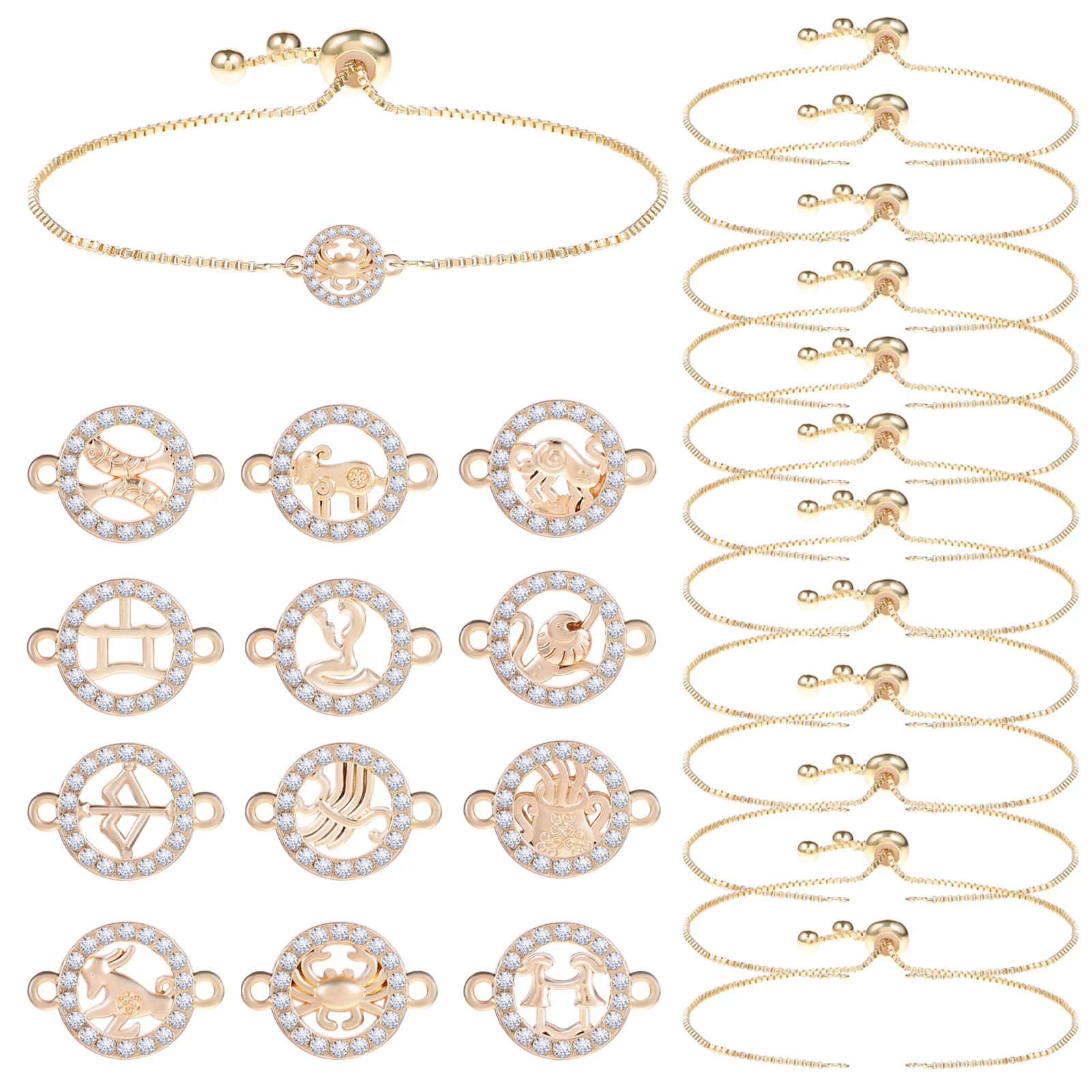 

Bracelet Constellation Chain Charms Jewelry Connector Slider Bangleadjustable Pendants Metal Wrist Anklets Pendant Friendship