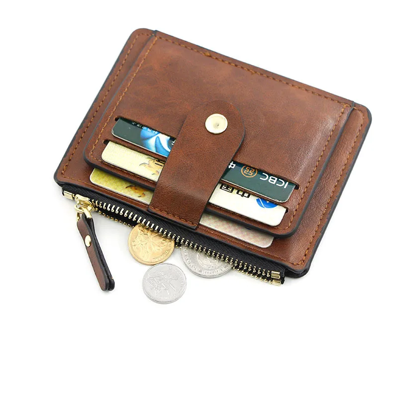 

New Fashion Man Small Leather Magic Wallet with Coin Pocket Men's Mini Purse Money Bag Credit Card Holder Clip for Cash
