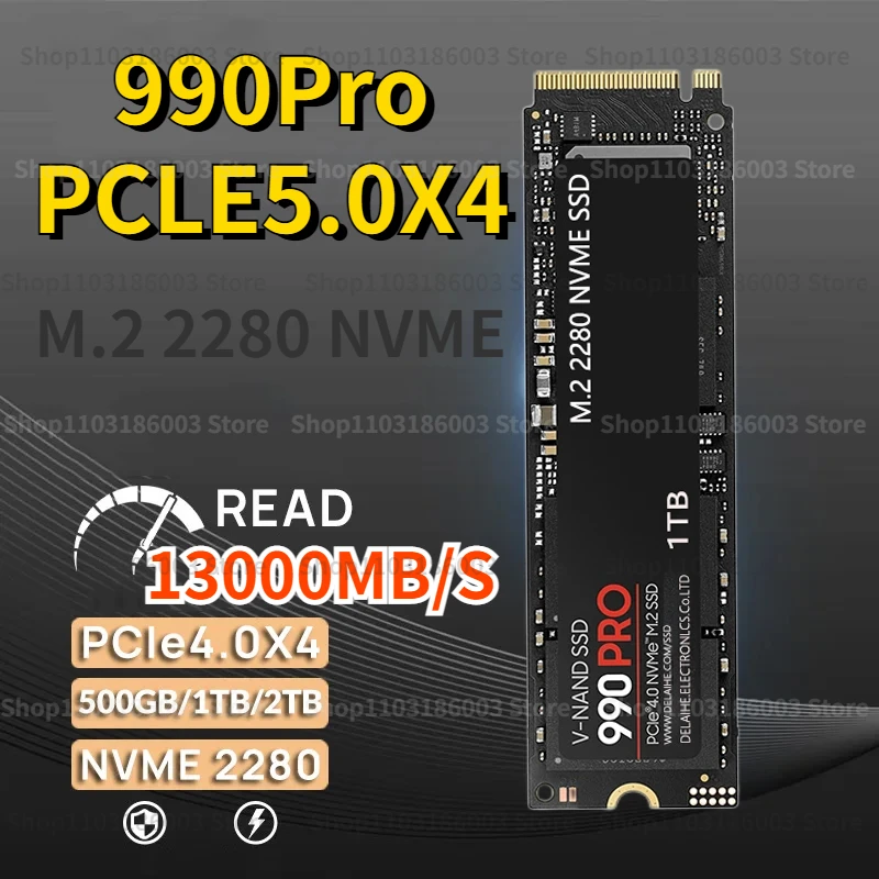 

4TB 2TB 990 PRO PCIe 4.0 NVMe 4.0 M.2 2280 1TB SSD Internal Solid State Hard Drive For Laptop Desktop MLC PC Computer disco duro