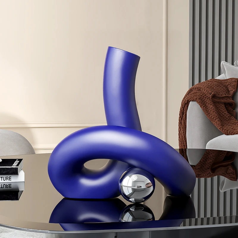 

European Irregular Shaped Vase Flower Arrangement Living Room Countertop Decoration Abstract Art Flower Vase Crafts Home Decor