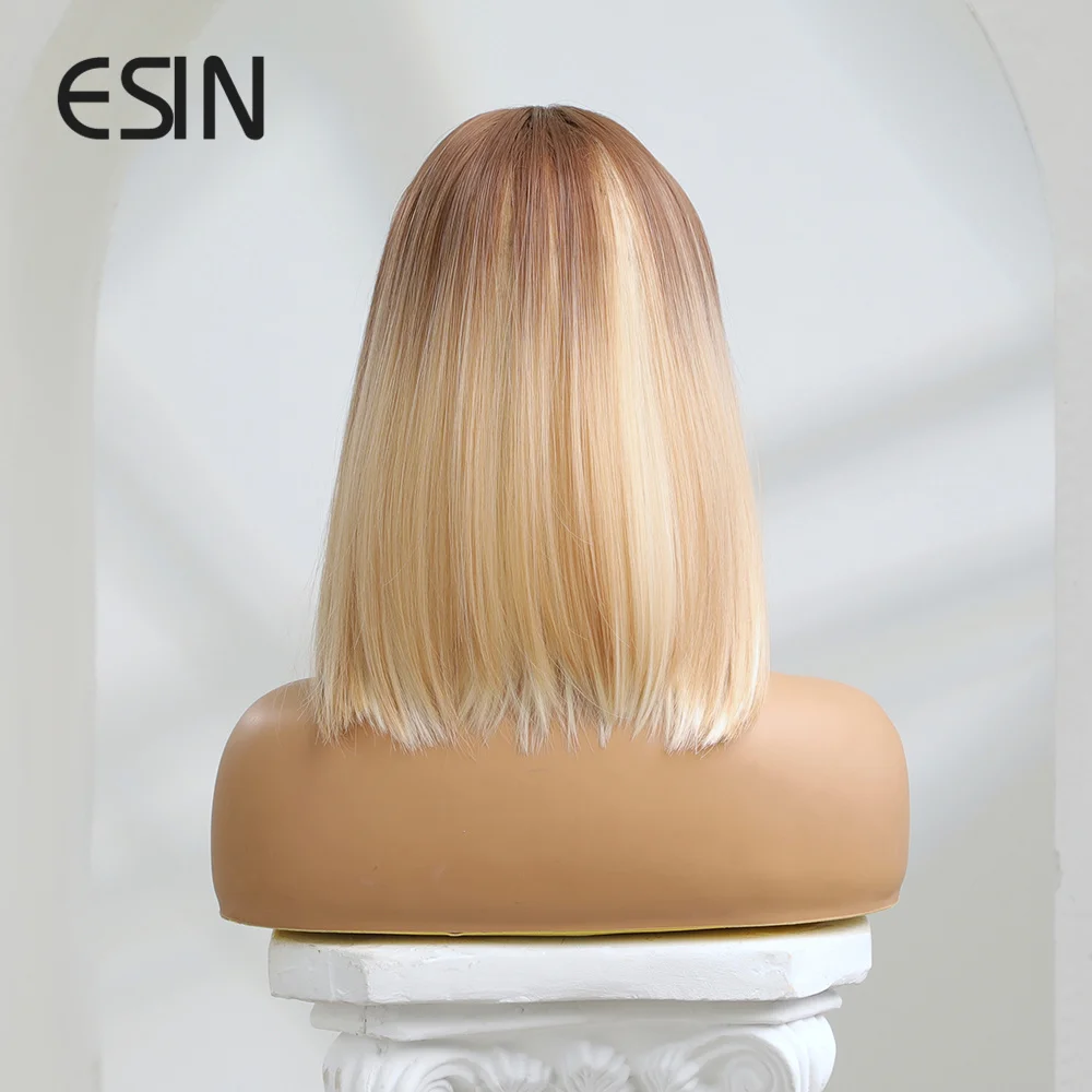 ESIN модные элегантные синтетические волосы смешанные белый светлый средней длины