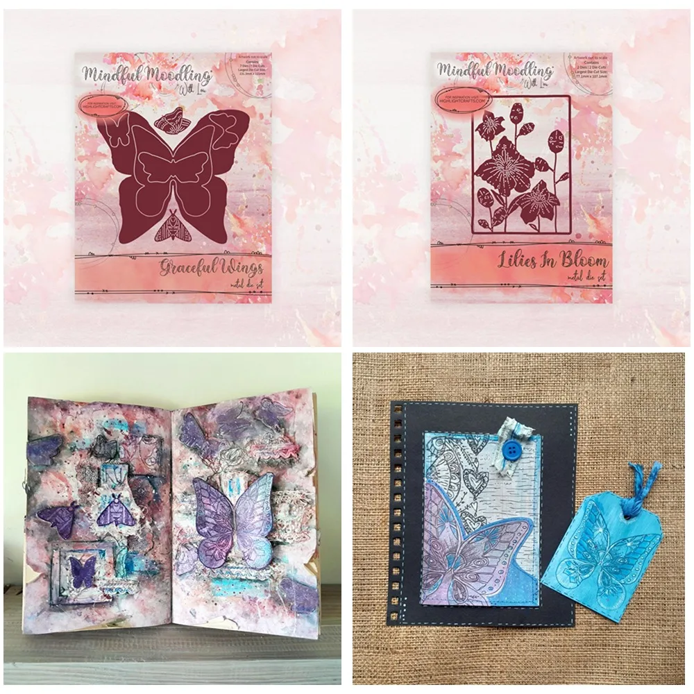 Изящные крылья лилии в цветах металлические Вырубные штампы сделай сам