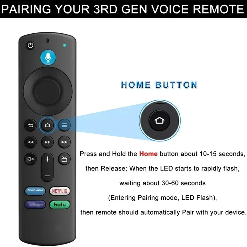 Фото Умный голосовой пульт дистанционного управления KEBIDU, замена для TV Stick 4K MAX Lite Cube, совместим с Alexa для Fire Stick TV 3-го поколения №4