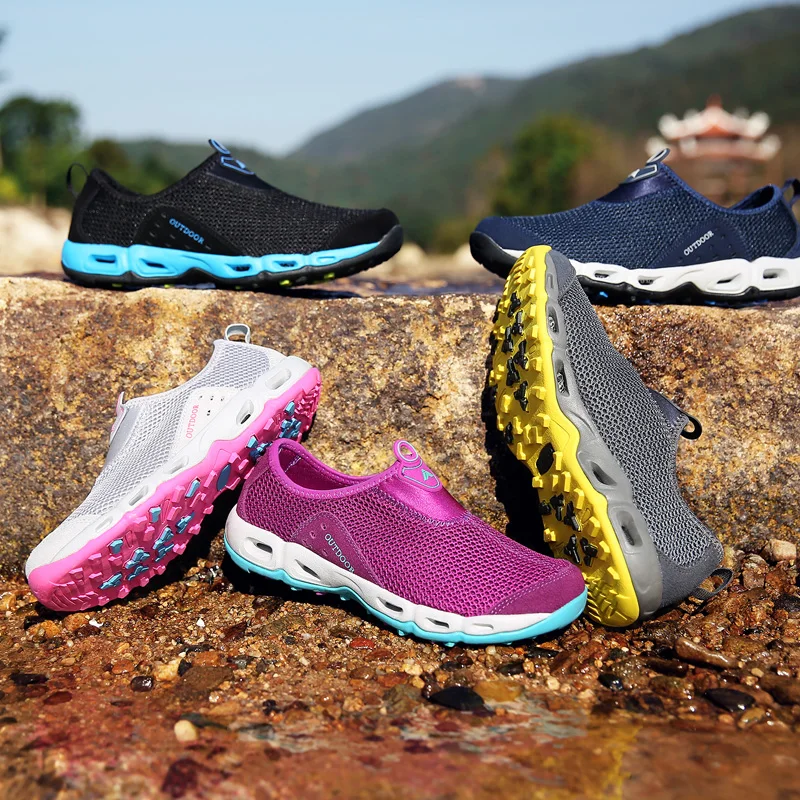 HIKEUP Men's Outdoor Shoes Spring New High Quality Men Water Shoes Hiking And Mountaineering Shoes Women Style Couple