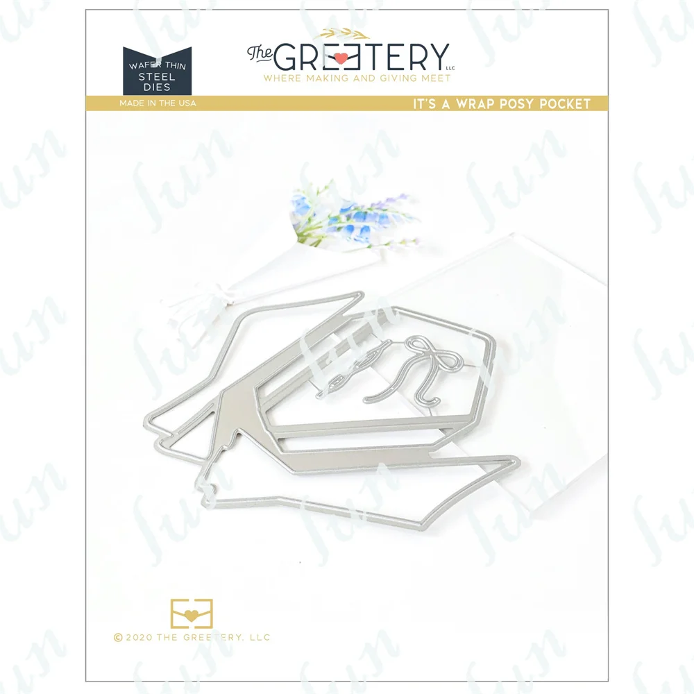 

Wrap Mini Posy Pocket Flowers Holiday Decorations Metal Cutting Dies Clear Stamps for Scrapbooking Embossing Diy Paper Card Mold