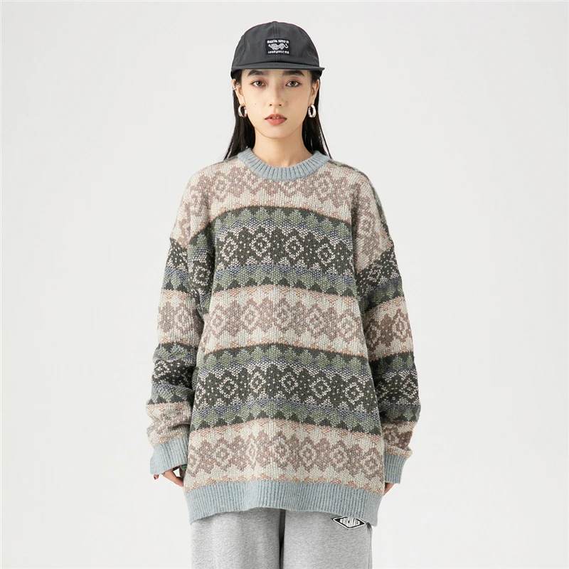 Винтажный свитер для мужчин Новое поступление уличная одежда с принтом Мужской