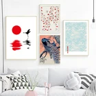 Рисунок на холсте хирагана и Катакана, японский плакат с алфавитом, черно-белая Настенная картина, домашний декор