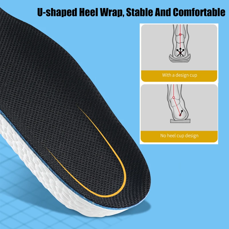 Height Increase Insoles for Men Women Shoes Heel Lift Insert Shoe Pad Flat Feet Arch Support Orthopedic Memory Foam Sport Insole