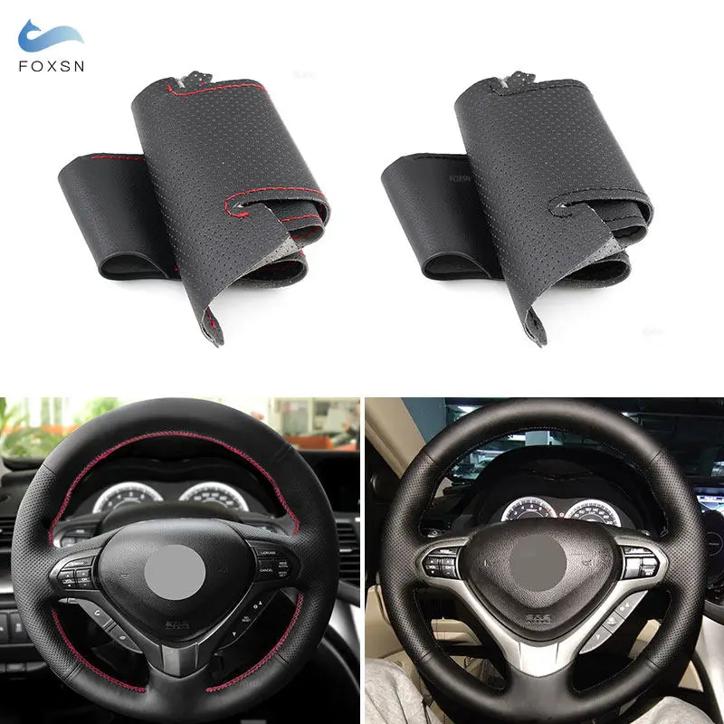 Car Steering Wheel Leather Cover Trim Fabric For Honda Accord Euro 2008-2015 Acura TSX 2009-2014 Sport Wagon 2011-2012 Decor