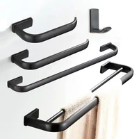 black oil rubbed brass square bathroom accessories set bath hardware towel bar toilet paper holder robe hook wall mounted mzh104