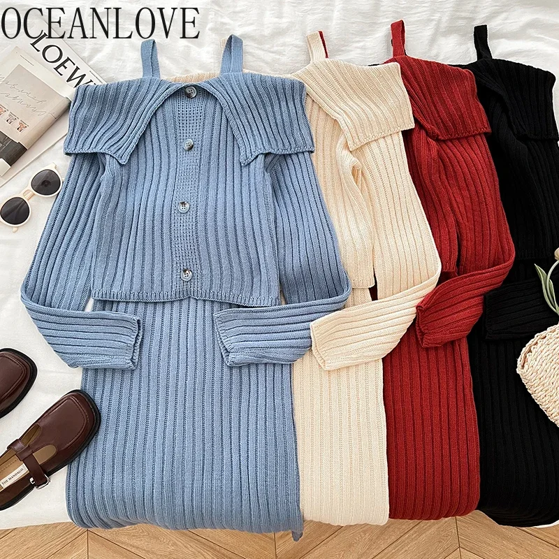 OCEANLOVE комплекты трикотажных юбок однотонный осенне-зимний комплект из 2
