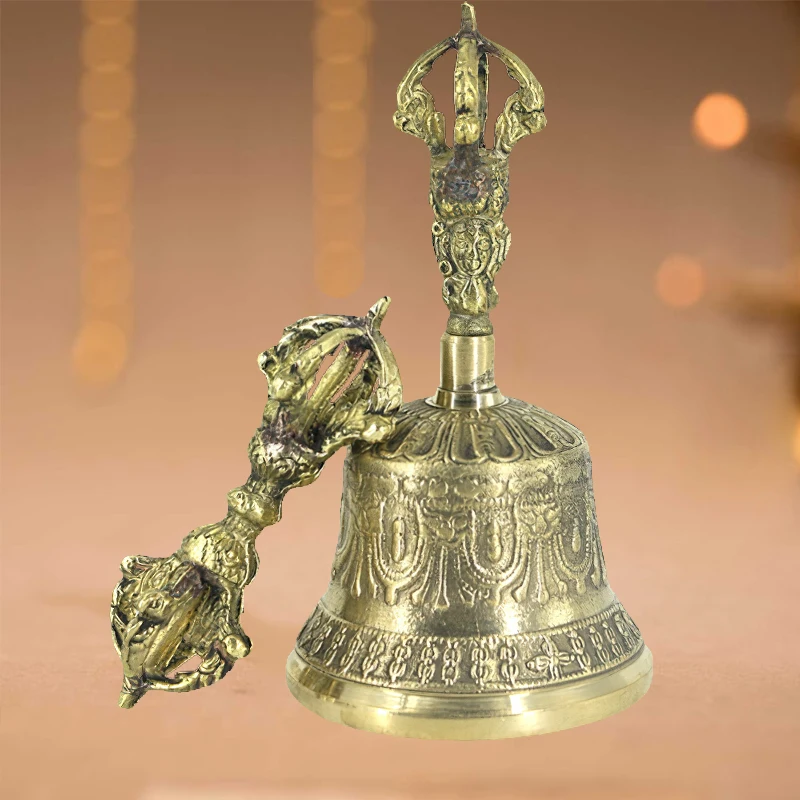 

Фэншуй ручной звонок чай медитация будильник молитва счастливый Рабочий стол Тибет тибетско-буддистские Непал Пест Ваджра