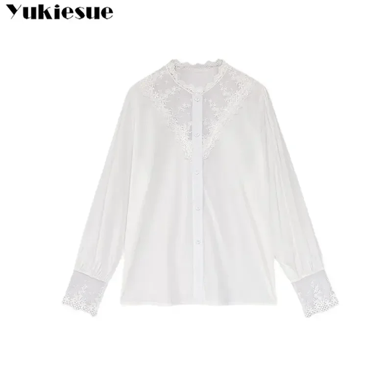 Y2K винтажная блузка в Корейском стиле на пуговицах с длинным рукавом Элегантная