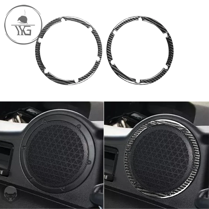 

For Nissan 350Z Z33 2003-2009 Rear Speaker Frame Ring Tweeters Bezel Carbon Fiber Sticker Trim Cover Modified Car Accessories