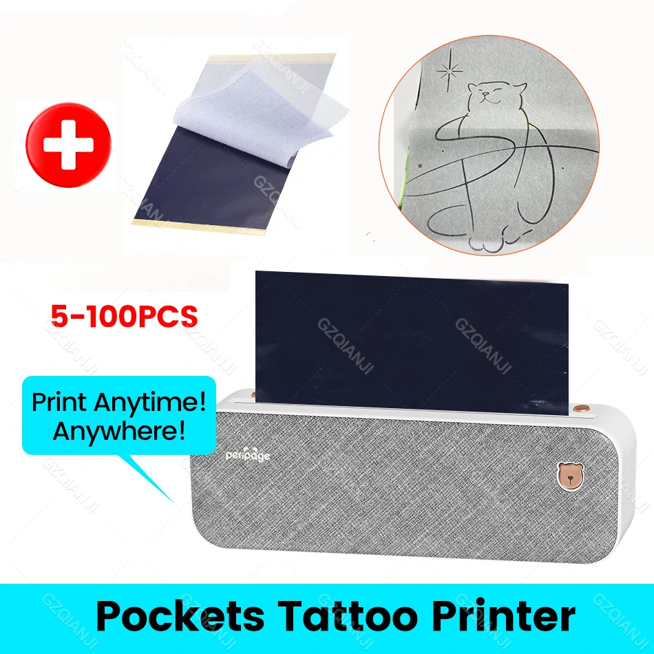 Портативный принтер Peripage A4 трафареты для переноса бумаги тату копировальный