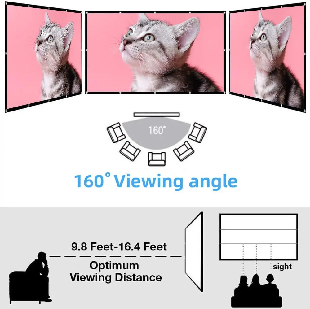 Портативный складной экран для проектора LEJIADA защита от складывания мягкий