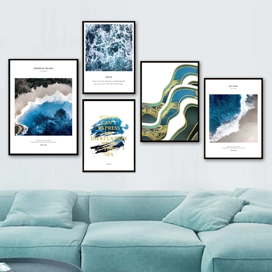 

Forest Mountain Sea Stone Beach Quote Wall Art Canvas Painting Nordic Posters And Prints Wall Pictures For Living Room Decor