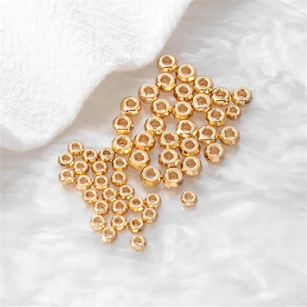 

14K gold package color preserving surface beaded tire abacus corner beads DIY handmade jewelry beaded accessories