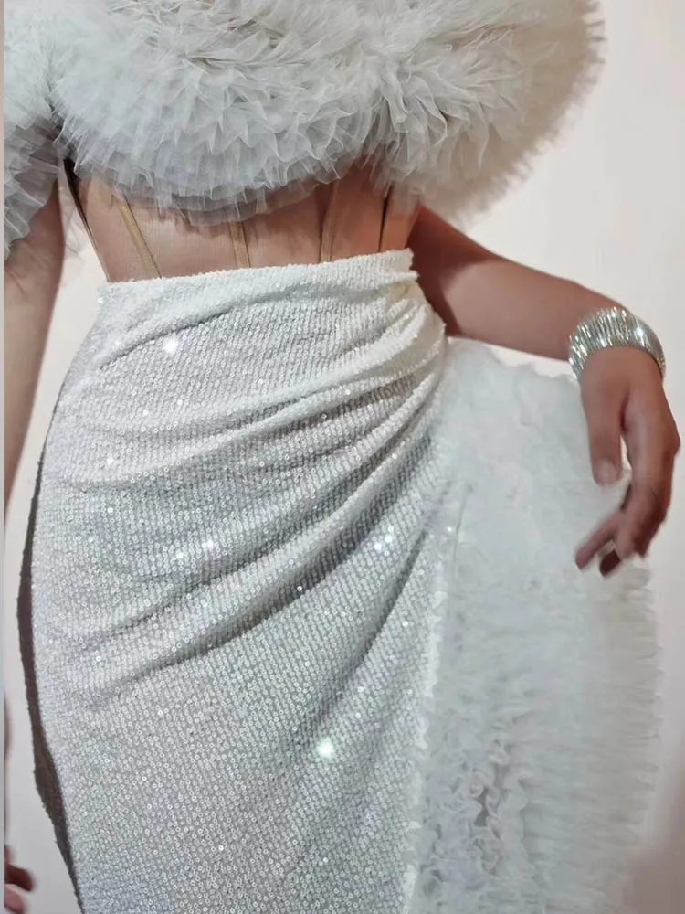 Высококачественная сексуальная облегающая грудь эластичная нерегулярная юбка с