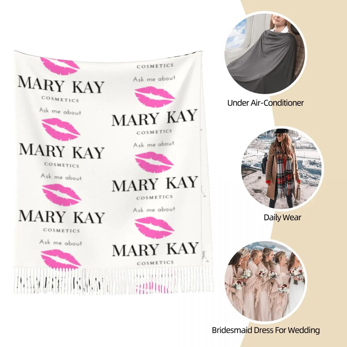 Спросите меня о Mary Kay шарф с кисточками женские мягкие теплые шали и накидки