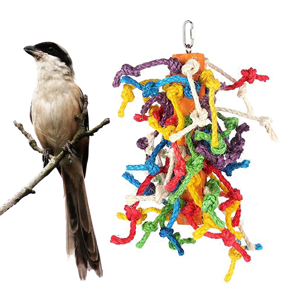 

1pc Parrot Knots Block Colorful Creative Hanging Parrot Climbing Chewing
