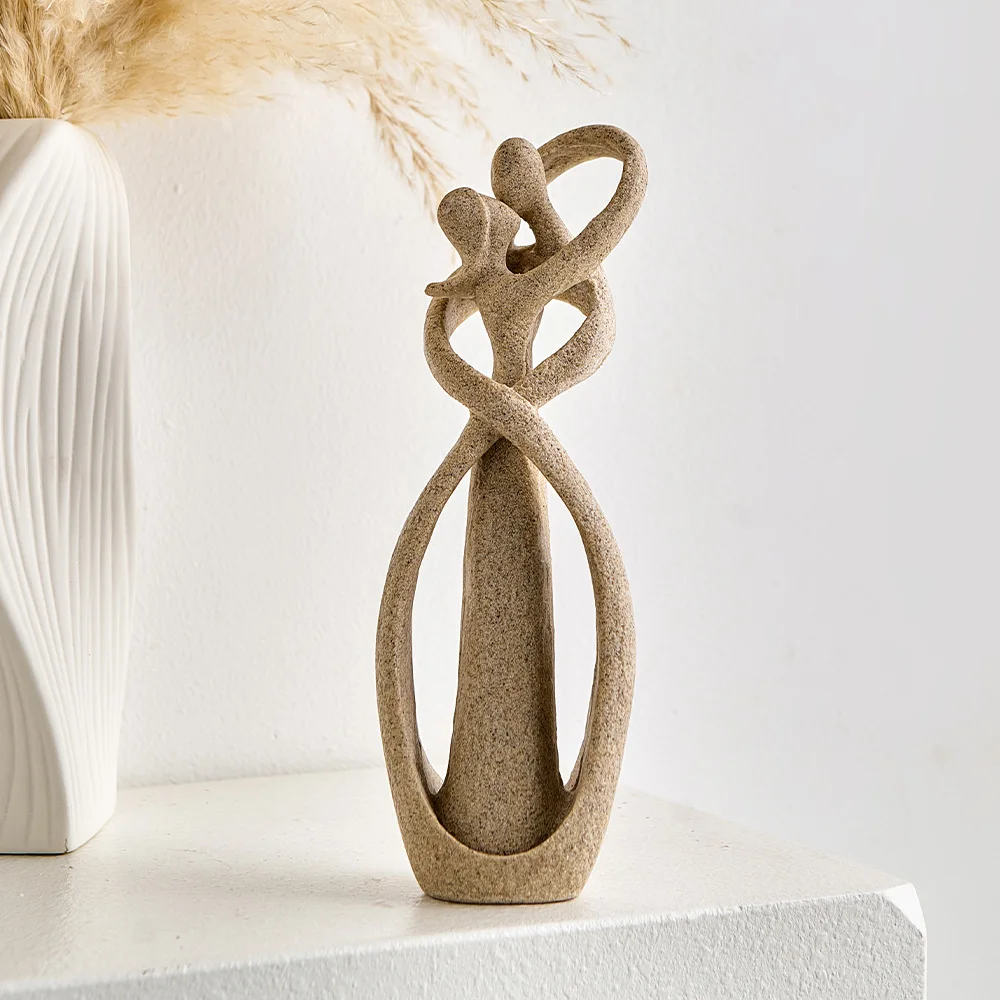 

Abstract Figurine Folk Art Home Decoration Accessories Couple Sculpture Decorative Living Room Table Ornaments Interior Statue