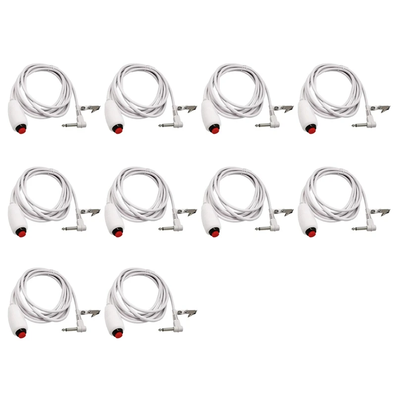 10X Nurse Call Cable 6.35Mm Line Nurse Call Device Emergency Call Cable With Push Button Switch
