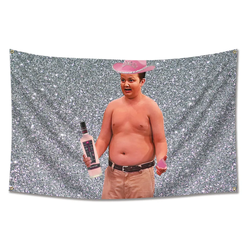 Фото Новый настенный гобелен с изображением персонажей комедийного сериала Noah Munck Gibby iCarly для фанатов, для спальни, общежития №2