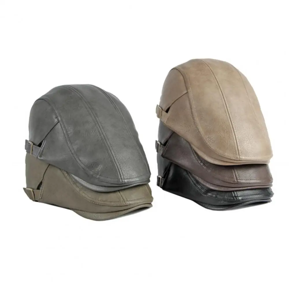 Кепка газетчика из искусственной кожи мужская ретро головной убор в британском