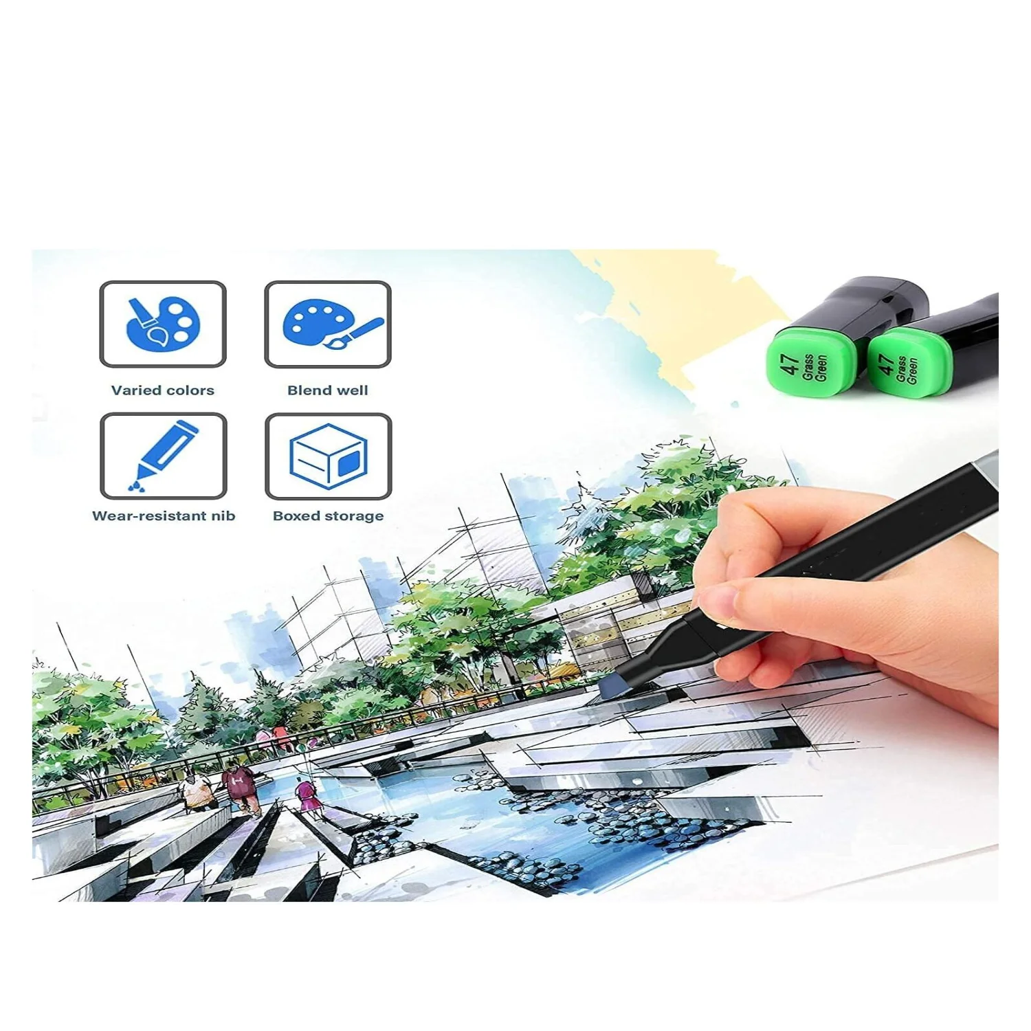Ручки для рисования Маркеры 16-цветные водонепроницаемые маркеры краски на