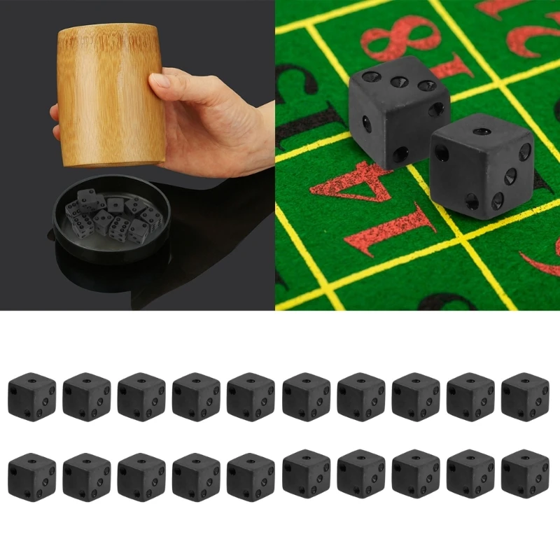 

20Pcs Square Corner Dices Board Game Engraving Dices Educational Toy Accessory