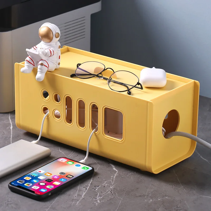 

Exquisite Plastic Plug-in Storage Box Is Suitable for Office and Living Room Multi-function Power Supply Board Charger Storage