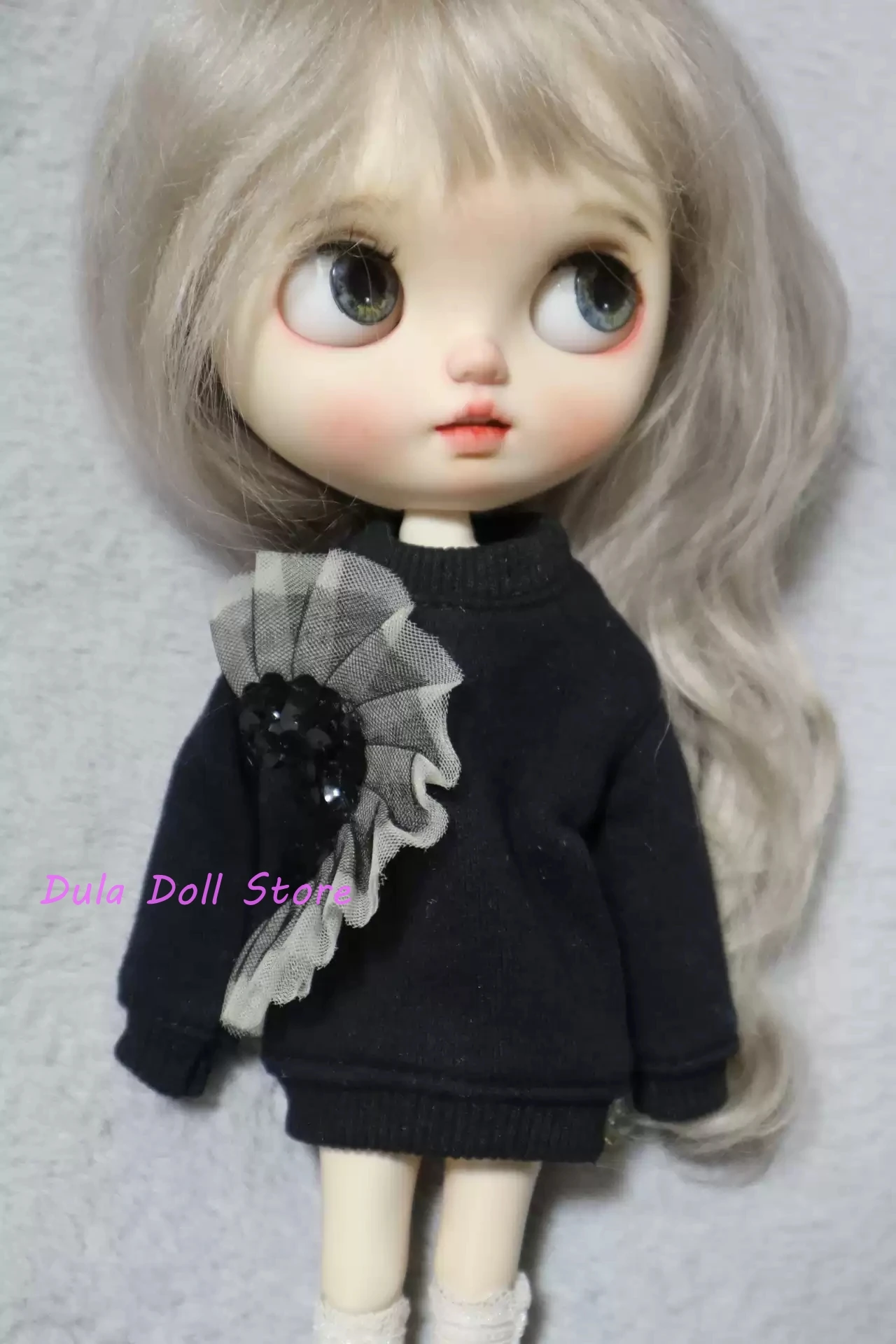 Кукольная одежда Dula платье длинная Черная Толстовка Blythe Qbaby ob24 ob22 Azone Licca ICY jerfish 1/6