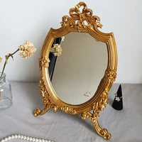 ins large round resin make up mirror vintage living room home decorative table mirror dressing bedroom standing mirror