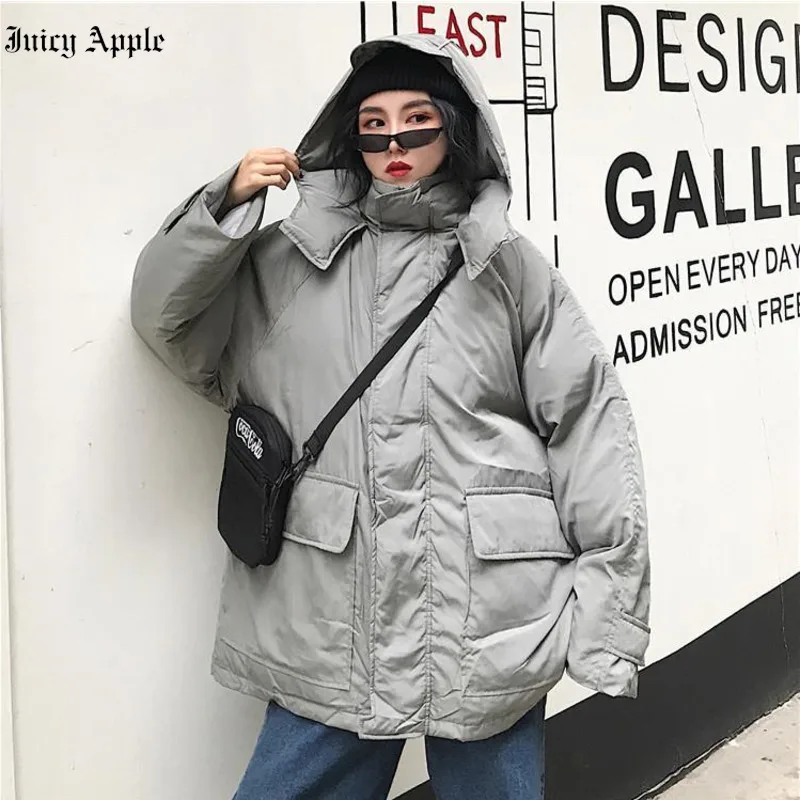 Woman's Winter Coats Casual Thick Loose Clothes Solid Zipper Pockets A-line Women's Jackets 2022 Streetwear Female Clothing Y2k