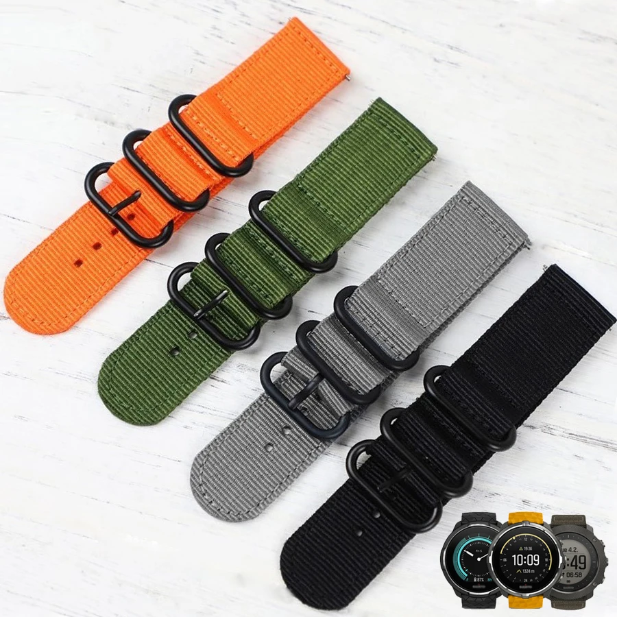 

24MM Nylon Watch Band For Suunto TRAVERSE Series Alpha Spartan Sport Suunto 9 Brao Watch Strap Canvas Correa Wristband Belts