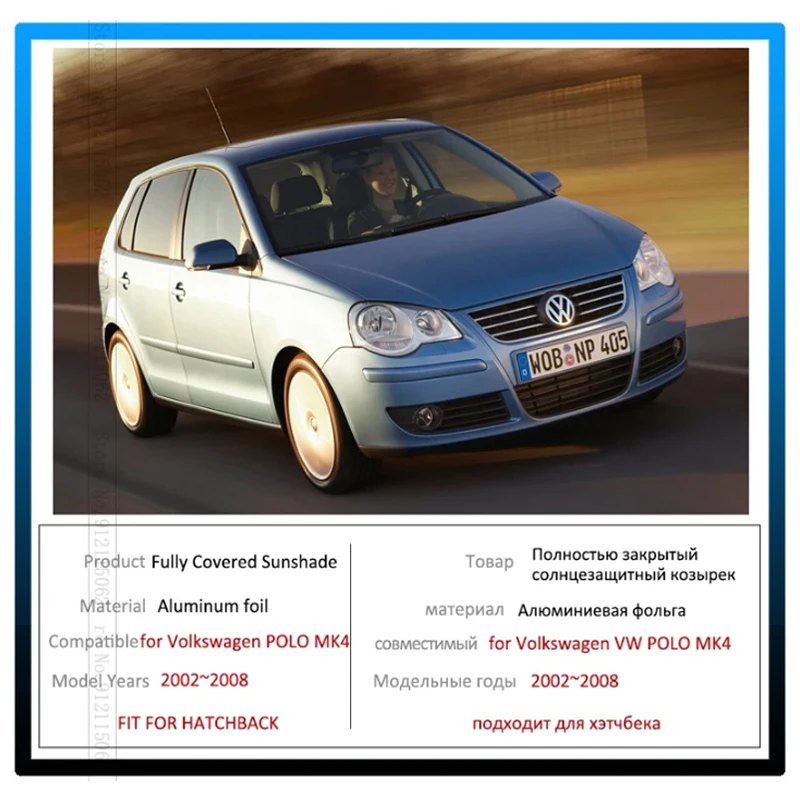 Полные чехлы солнцезащитные козырьки для Volkswagen VW POLO MK4 2002 ~ 2008 автомобильная
