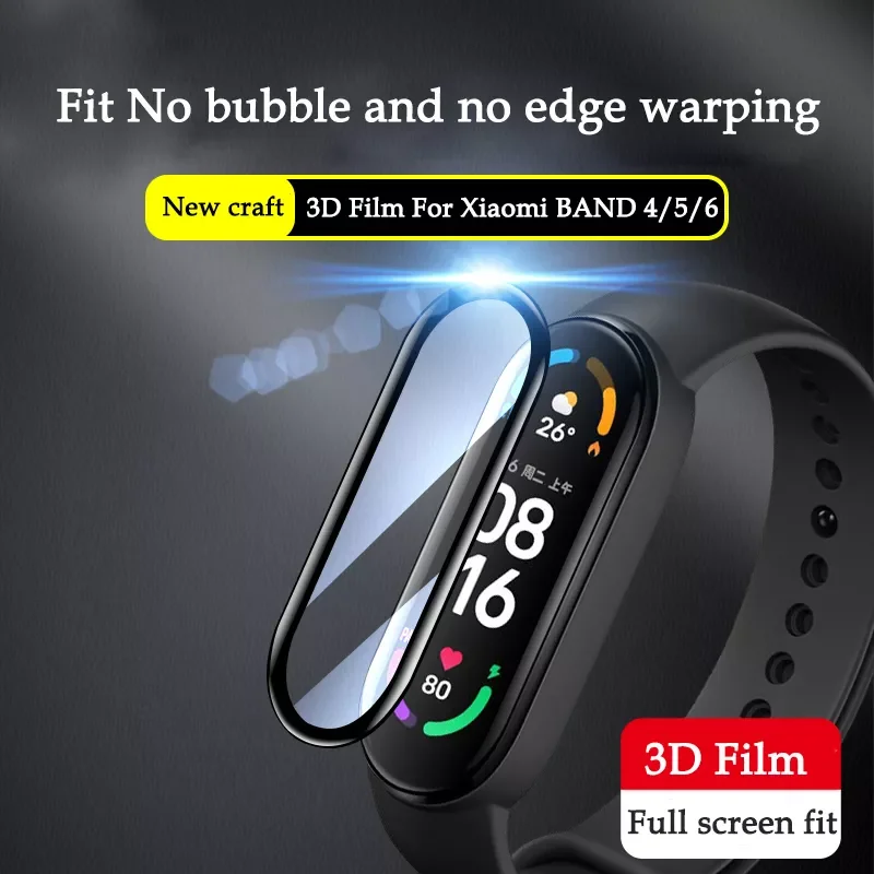 

3D Film Glass For Xiaomi Mi Band 7 6 5 4 Protective Glass Miband Band5 6 7 Screen Protector For Xiaomi Band 5 6 7 Film