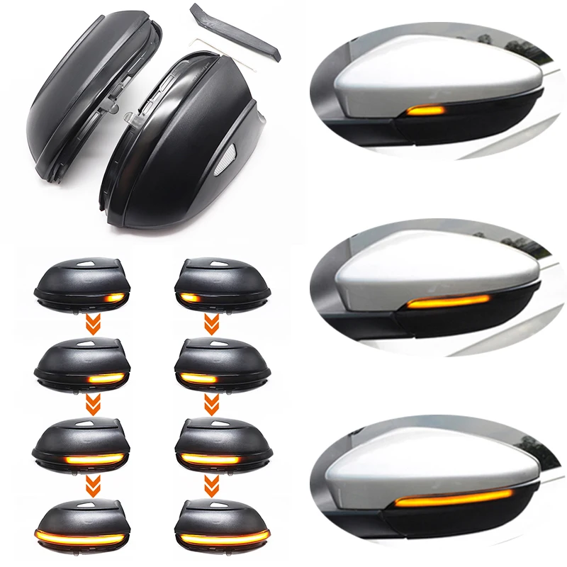 

For VW Passat B7 CC Scirocco Jetta MK6 EOS LED Side Wing Rearview Mirror Indicator Blinker Repeater Dynamic Turn Signal Light