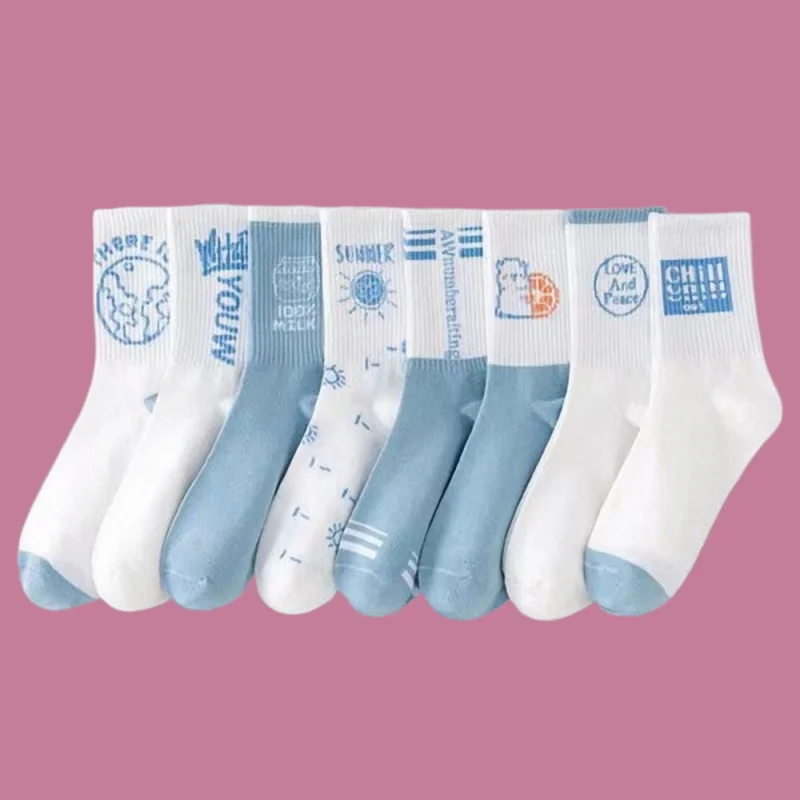 Женские универсальные носки средней длины белые тонкие летние удобные