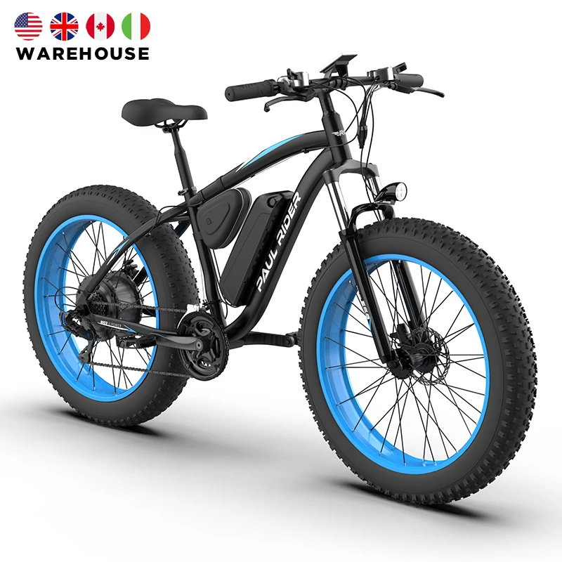 PAUL RIDER Canada warehouse 48V 26'' 500W 1000W hybrid ebike Mountain bicycle off road e Bike Electric Fat Tire bike