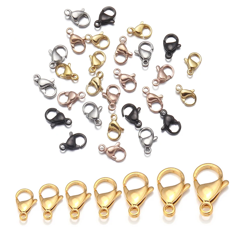 

25pcs Stainless Steel Lobster Hooks End Connector Clasps For Jewelry Making Findings Necklace Bracelet DIY Earrings Supplies