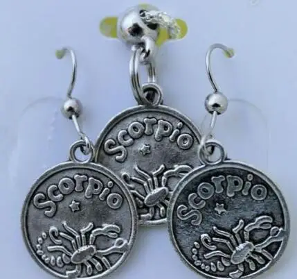 Винтажные серебряные подвески 12 зодиаков созвездий круглый скорпион кулон