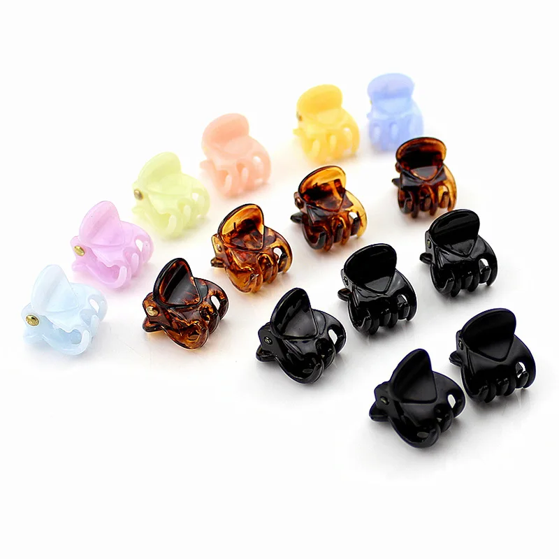

12Pcs/Set Mini Transparent Acrylic Hair Clips Claws Small Clamps Fashion Girls Crab Hair Claw Gifts Baby Girl Accessories 2022